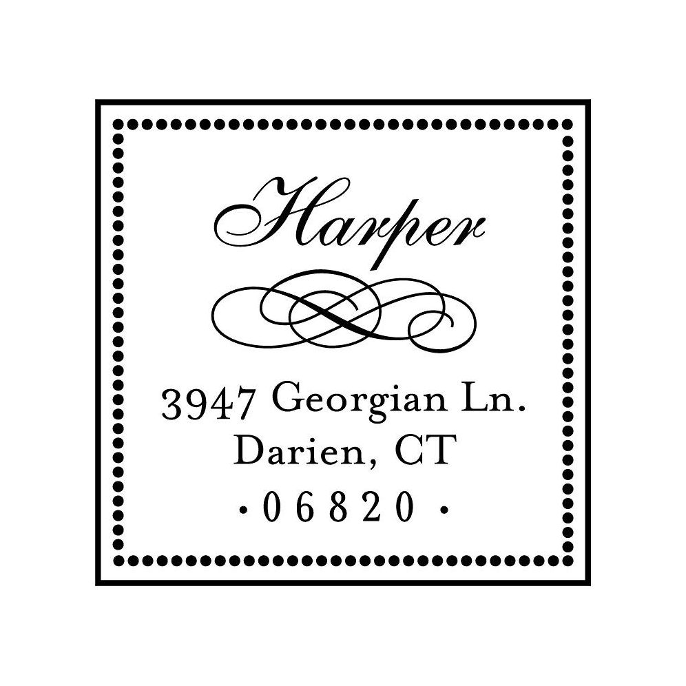 Square Pearl Border Custom Stamp Set