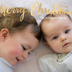 Foil Stamped Merry Christmas Script Top Photo Card