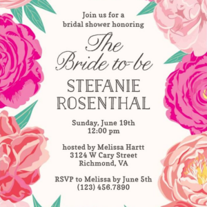 Garden Roses Bridal Shower Invitation