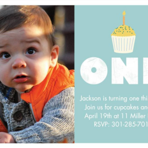 Cupcake First Birthday Party Invitation