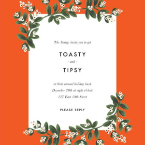 Mistletoe Accent Flourish Invitation