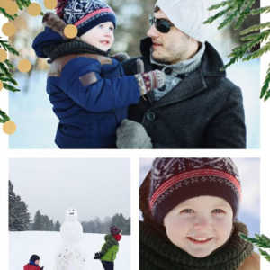 Confetti Branches Foil Multi-Photo Card