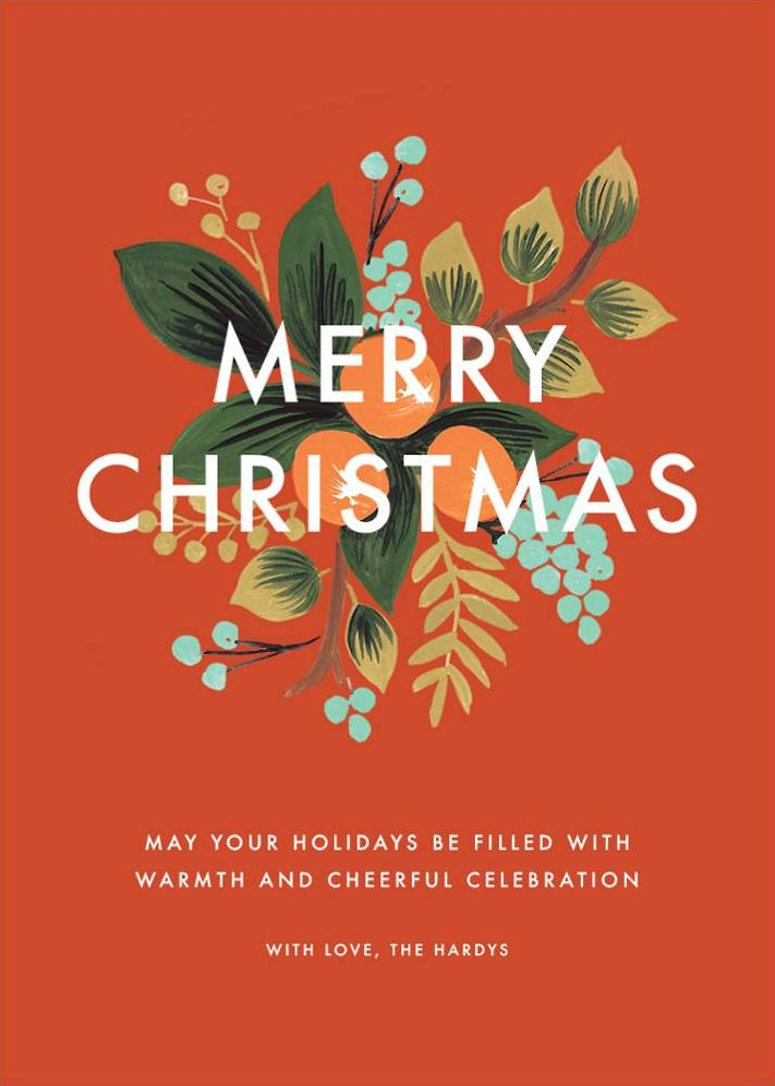 Orange Cluster Christmas Card