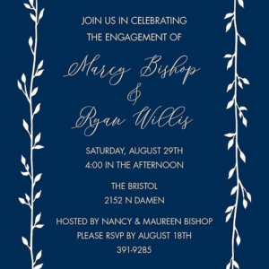 Vine Frame Engagement Party Invitation