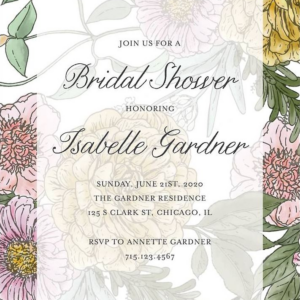 Overlay Floral Bridal Shower Invitation