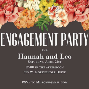 Bouquet Engagement Party Invitation