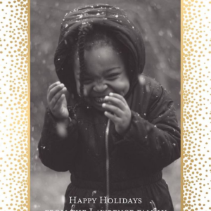 Champagne Border Holiday Photo Card Vertical
