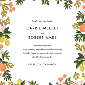 Citrus Orchard Wedding Invitation