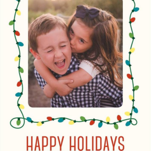 String Lights Frame Holiday Photo Card
