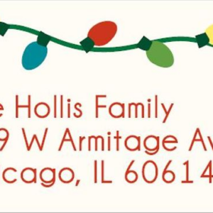 String Lights Holiday Return Address Label