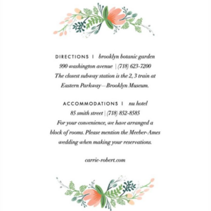 Wrapped in Wildflowers Information Card