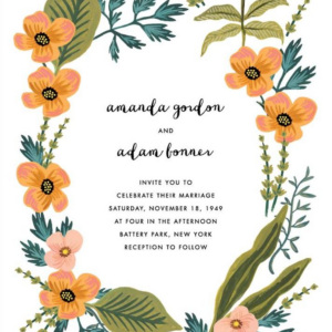 October Herbarium Wedding Invitation