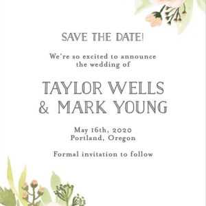 Painted Floral Save The Date