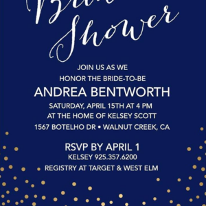 Gold Foil Stamped Champagne Bridal Shower Invitation