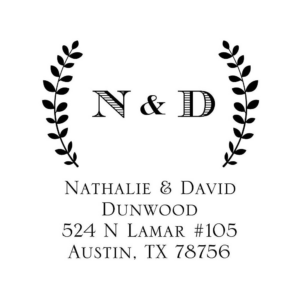 619448325.png Laurel Branches Initials Custom Stamp Set