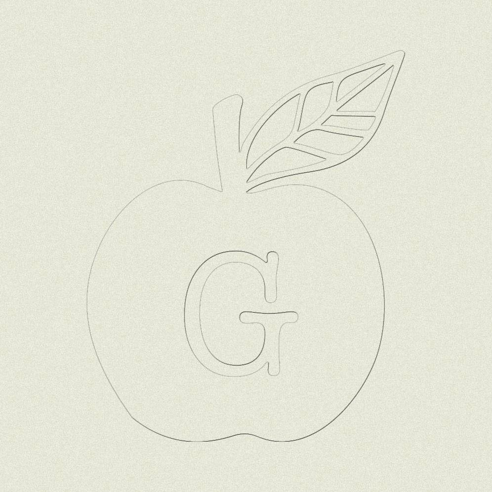 Monogram Apple Embosser Plate