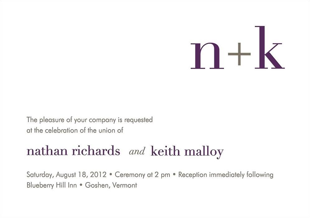 Initials Wedding Invitation