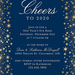 Star Border Foil Party Invitation