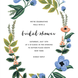 August Herbarium Bridal Shower Invitation