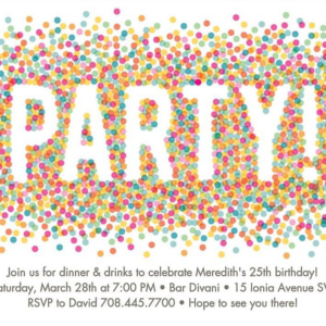 Colored Confetti Party Invitation