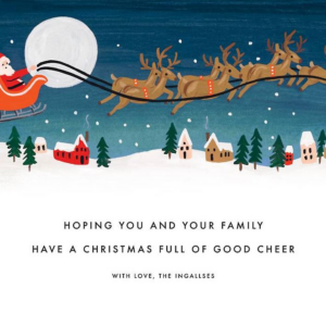 Santa by Moonlight Christmas Photo Card