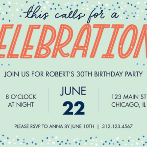 Celebration Birthday Party Invitation