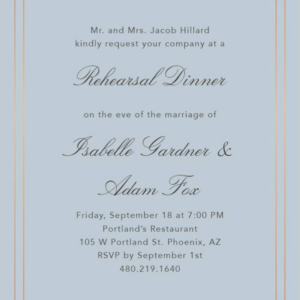 Duo Border Rehearsal Dinner Invitation
