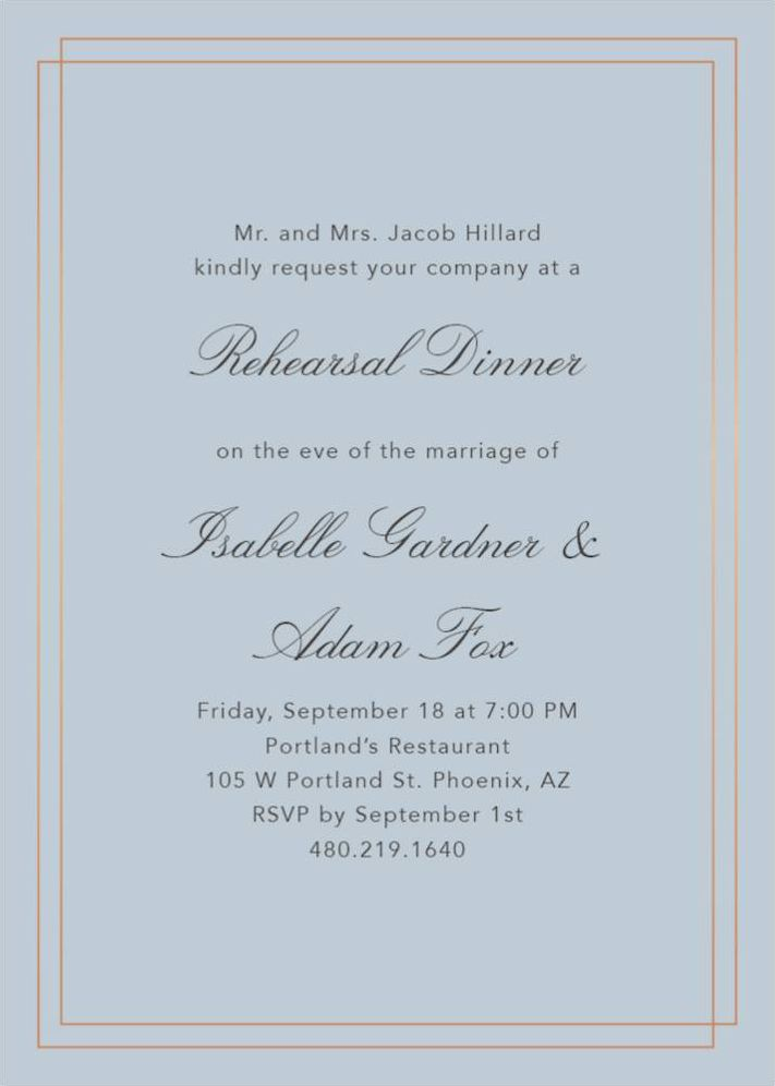 Duo Border Rehearsal Dinner Invitation