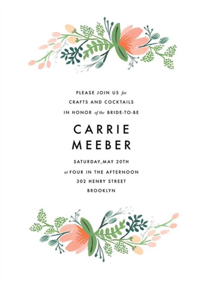 Primrose Garland Bridal Shower Invitation
