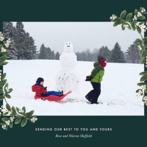 Mistletoe Accent Flourish Horizontal Photo Card