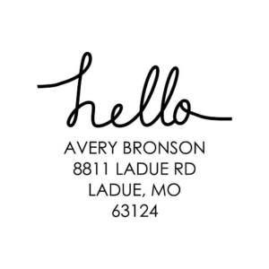 Hello Address Custom Stamp Set