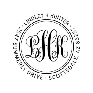 Scroll Monogram Custom Stamp Set