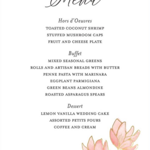 Painted Magnolia Menu