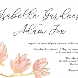 Painted Magnolia Wedding Invitation