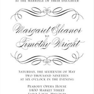 Calligraphy Flourish Wedding Invitation