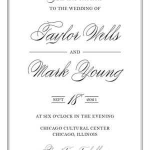 Black Tie Wedding Invitation