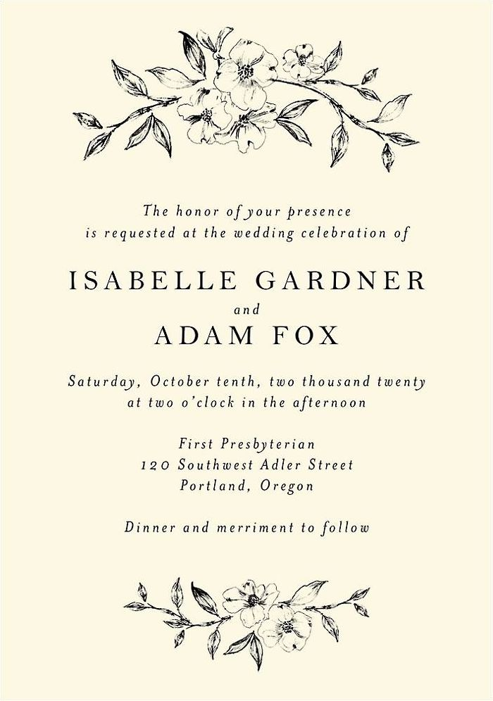 Dogwood Blossom Wedding Invitation