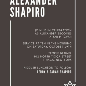 Metropolitan Bar Mitzvah Invitation