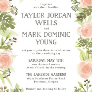 Painted Floral Wedding Invitation
