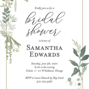Verdant Wreath Bridal Shower Invitation