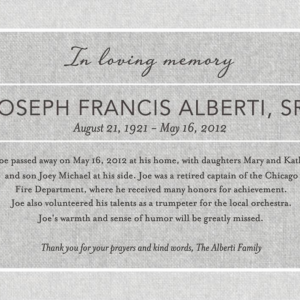 In Loving Memory Memorial Invitation