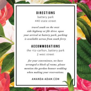 Lanai Floral Information Card
