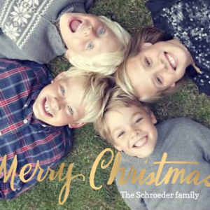 Foil Stamped Merry Christmas Script Bottom Photo Card