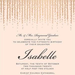 Chandelier Foil Quinceañera Invitation