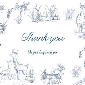 Llama Toile Thank You Notes