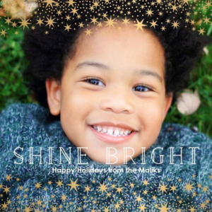 Star Border Foil Photo Card Horizontal