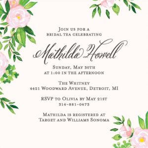 Pink Roses Bridal Shower Invitation
