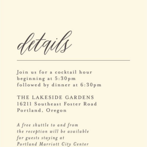 Contemporary Script Information Card