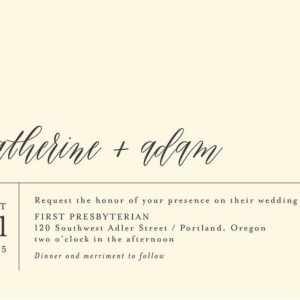 Contemporary Script Wedding Invitation