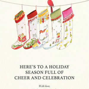 Cardinal Stockings Holiday Card